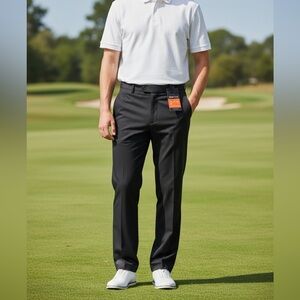 NWT Pro Tour Comfort Stretch Golf Pants 46x30 Black UPF 50 Moisture Wicking